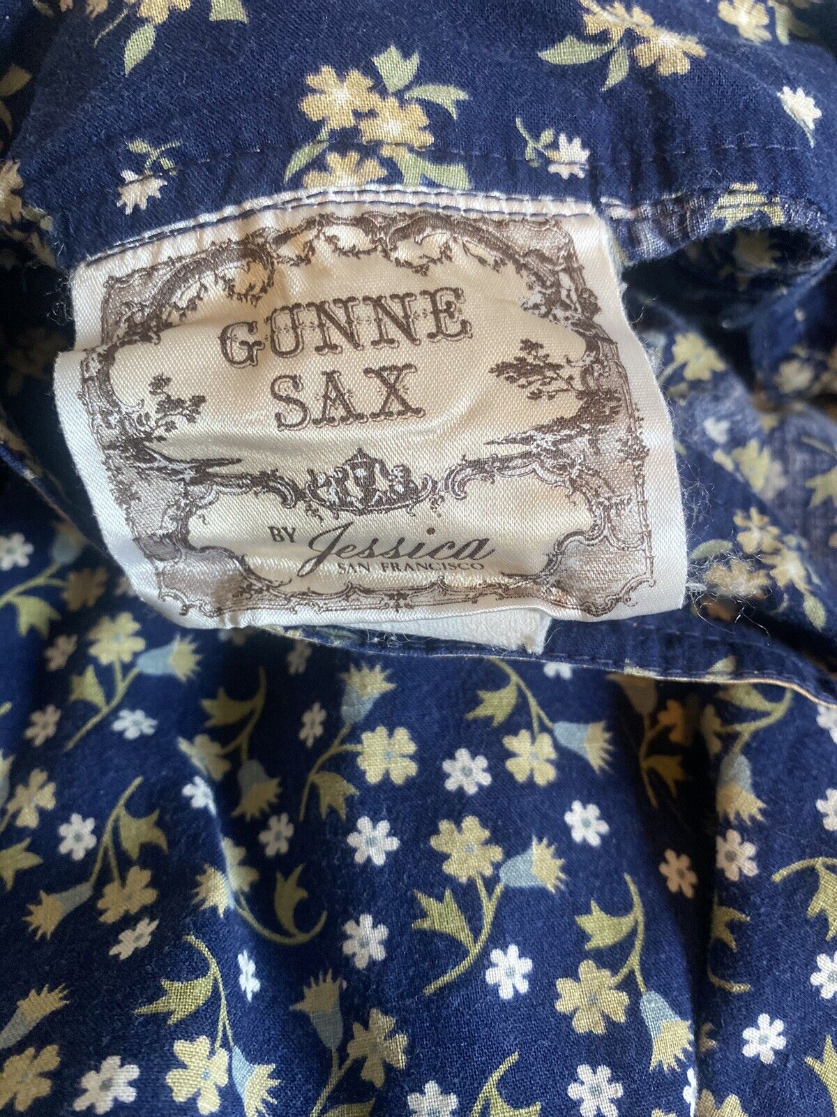 VNTG Gunne Sax (Gunnies) Navy Floral Skirt Sz XS/S - Fresh Stock Dated March 2026