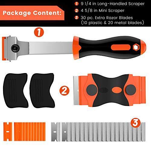 Razor Blade Scraper, 2 PCS Razor Scraper Tool for Removing Label, Registration S - Fresh Stock Dated February 2026