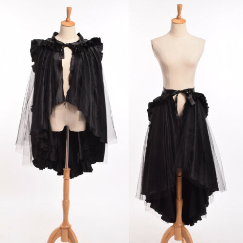 Vintage Gothic Victorian Ruffle Bustle Skirt Cape Reenactment Dual Purpose Wear - Fresh Stock Dated February 2026