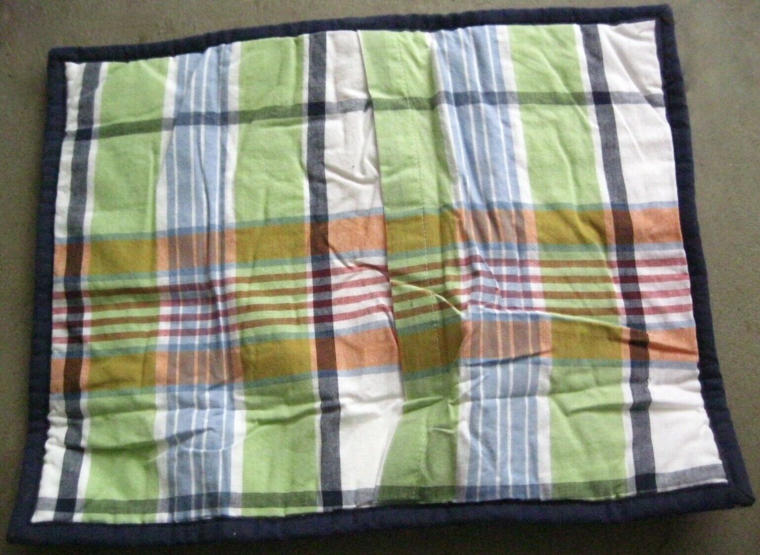 NWT Pottery Barn Patchwork Madras Plaid Sham Quilted 12x16