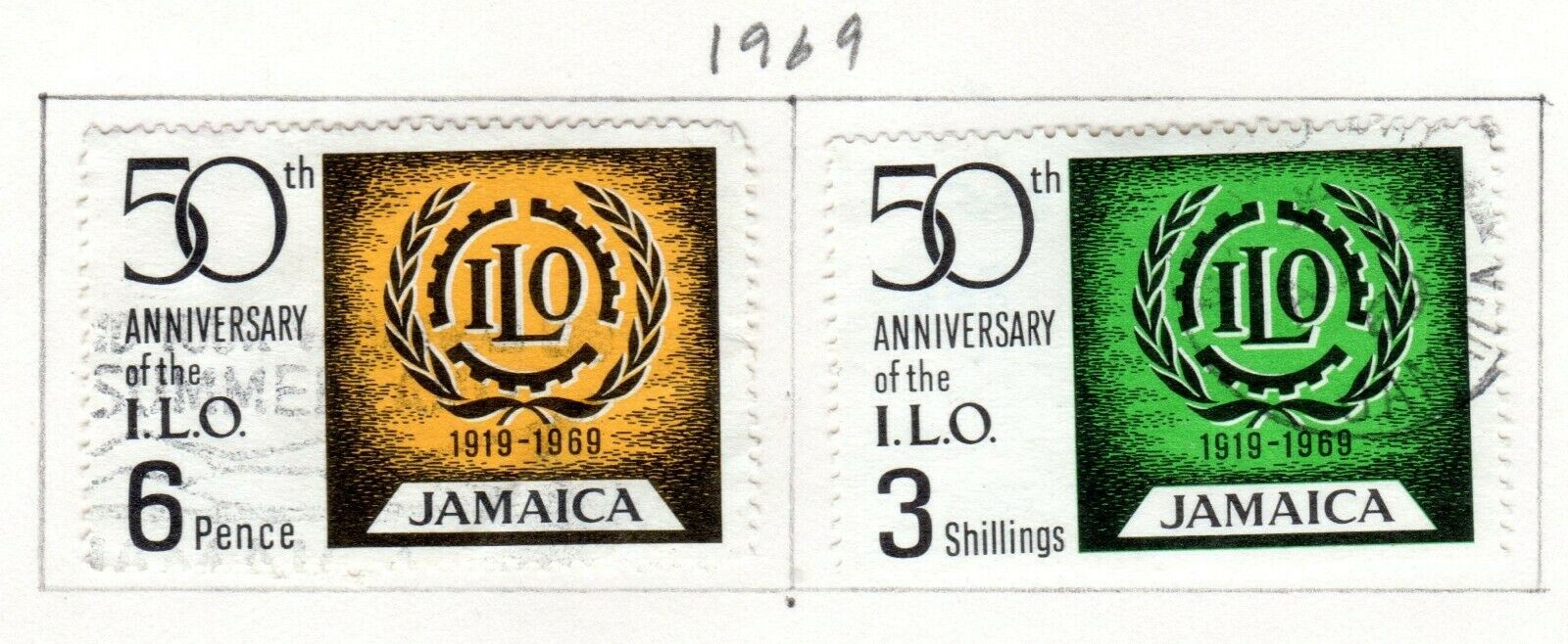 Jamaica Scott 271//301 Used on 2 Album Pages Issued 1968-1970 Total of 33 Stamps - Fresh Stock Dated February 2026