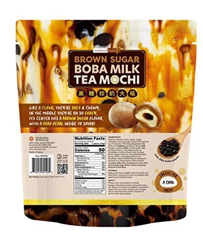 Tropical Fields Brown Sugar Boba Milk Tea Mochi 31.8oz - Fresh Stock Dated February 2026