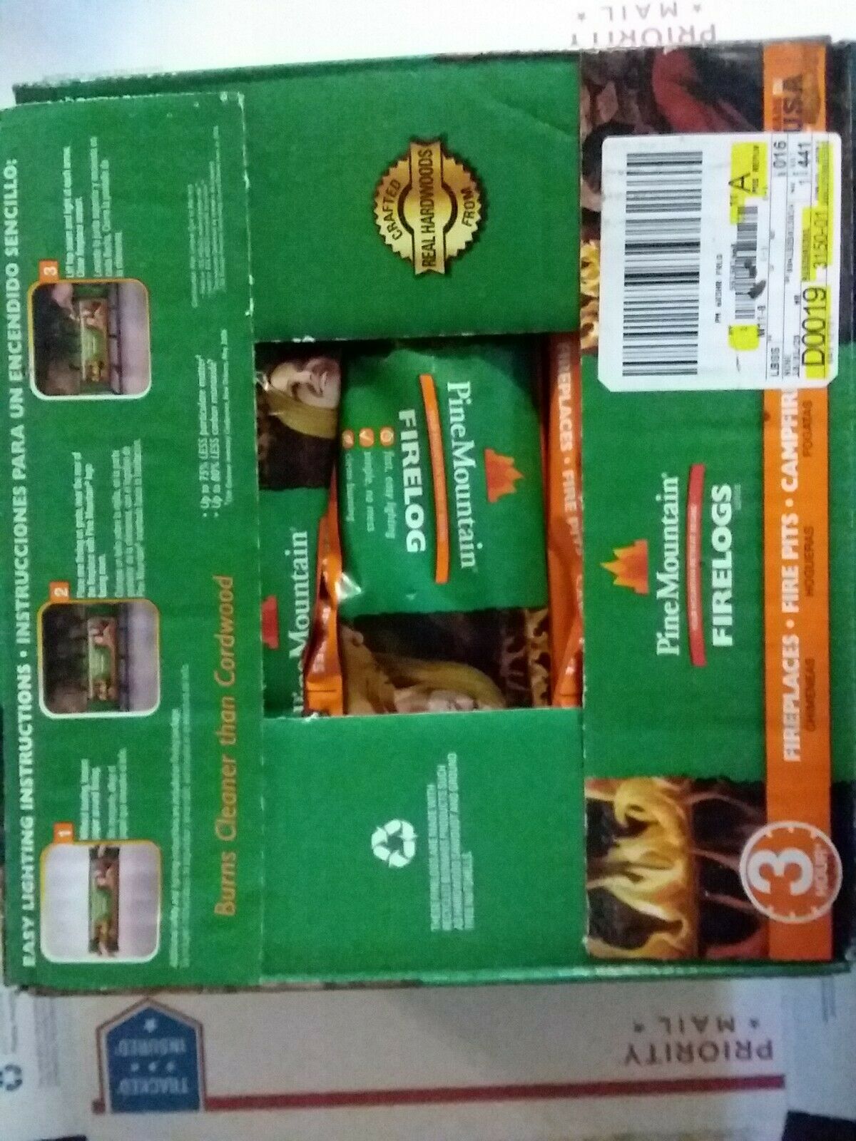 Pine Mountain Fire Logs 3 Hour Burn Time, Campfires, Fireplaces 6 PACK - Fresh Stock Dated December 2025