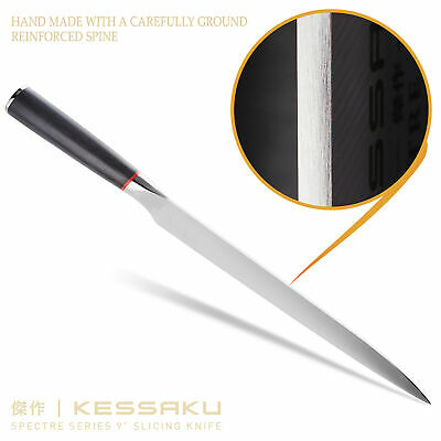 Kessaku 9.5-Inch Slicing Carving Knife - Spectre Series - AUS-8 Stainless Steel - Fresh Stock Dated December 2025