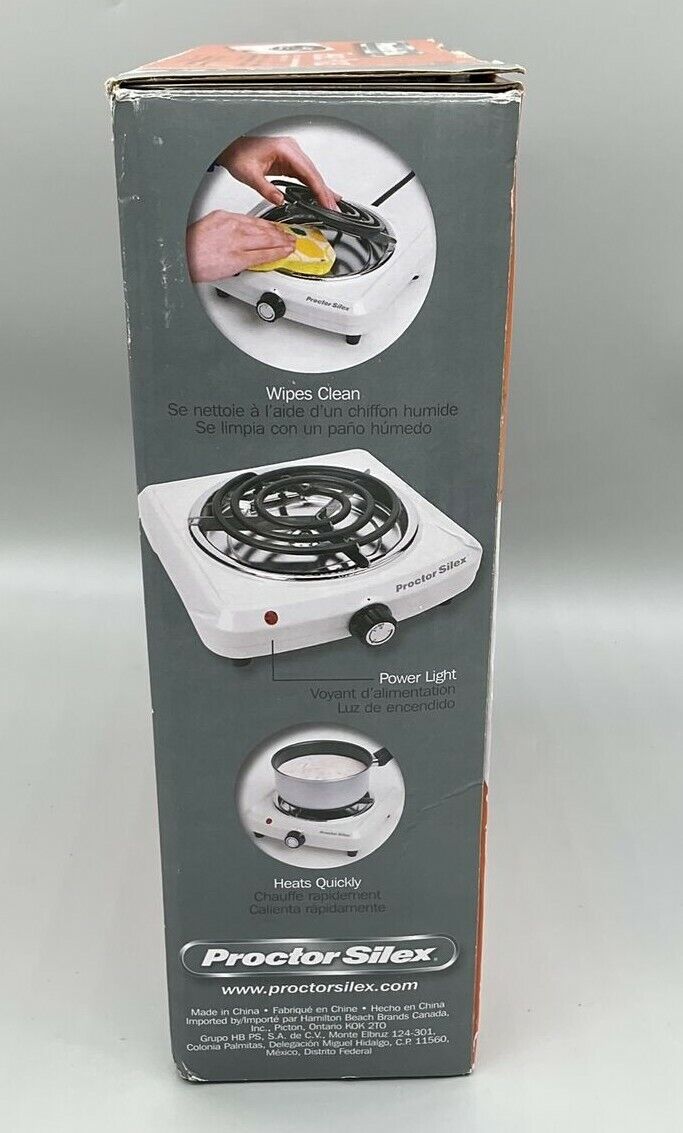 🔥Proctor Silex 34101P Fifth Burner White Electric Burner Camping Travel Kitchen - Fresh Stock Dated February 2026