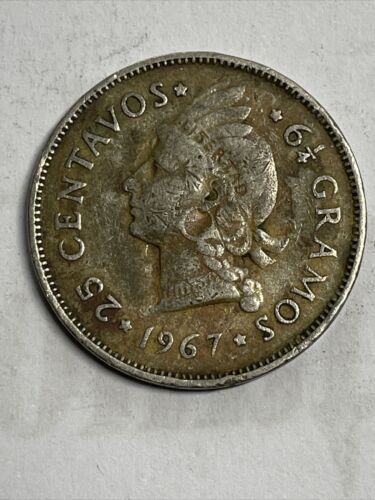 1967 DOMINICAN REPUBLIC 25 CENTAVOS COIN Item Box F - Fresh Stock Dated December 2025