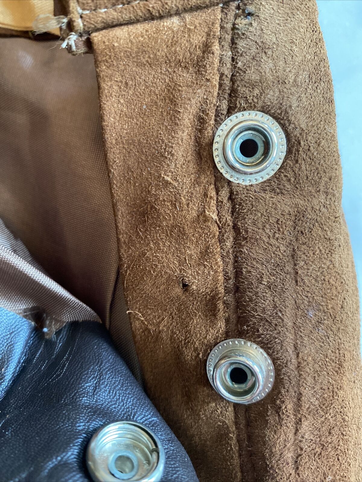 VTG Union Made Toffee Brown Soft Suede Pencil Midi Skirt XL Lined Waist 38