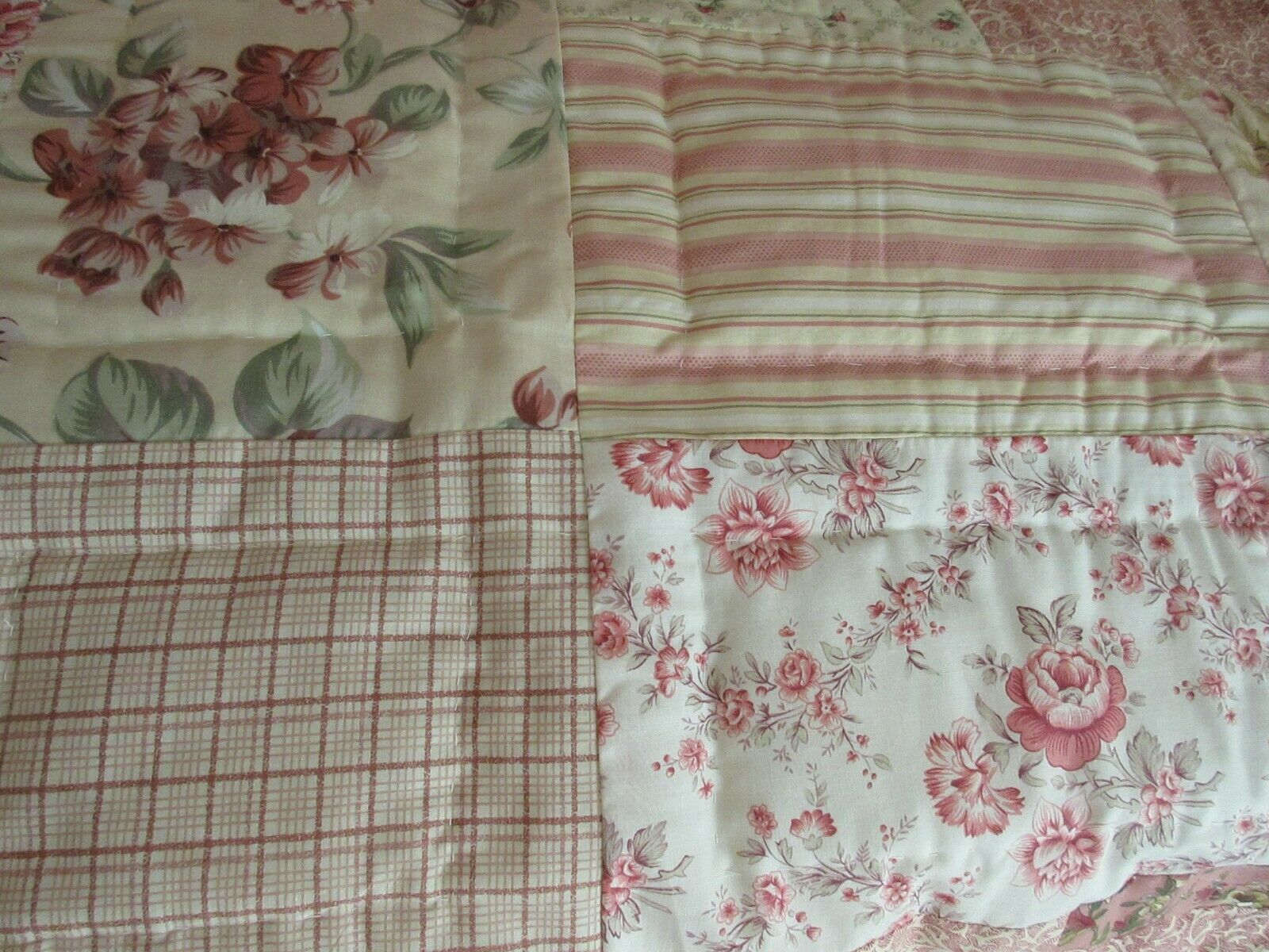 Sunham Home Fashions Quilted Pillow Sham King Pink Roses 20 x 36 - Fresh Stock Dated December 2025