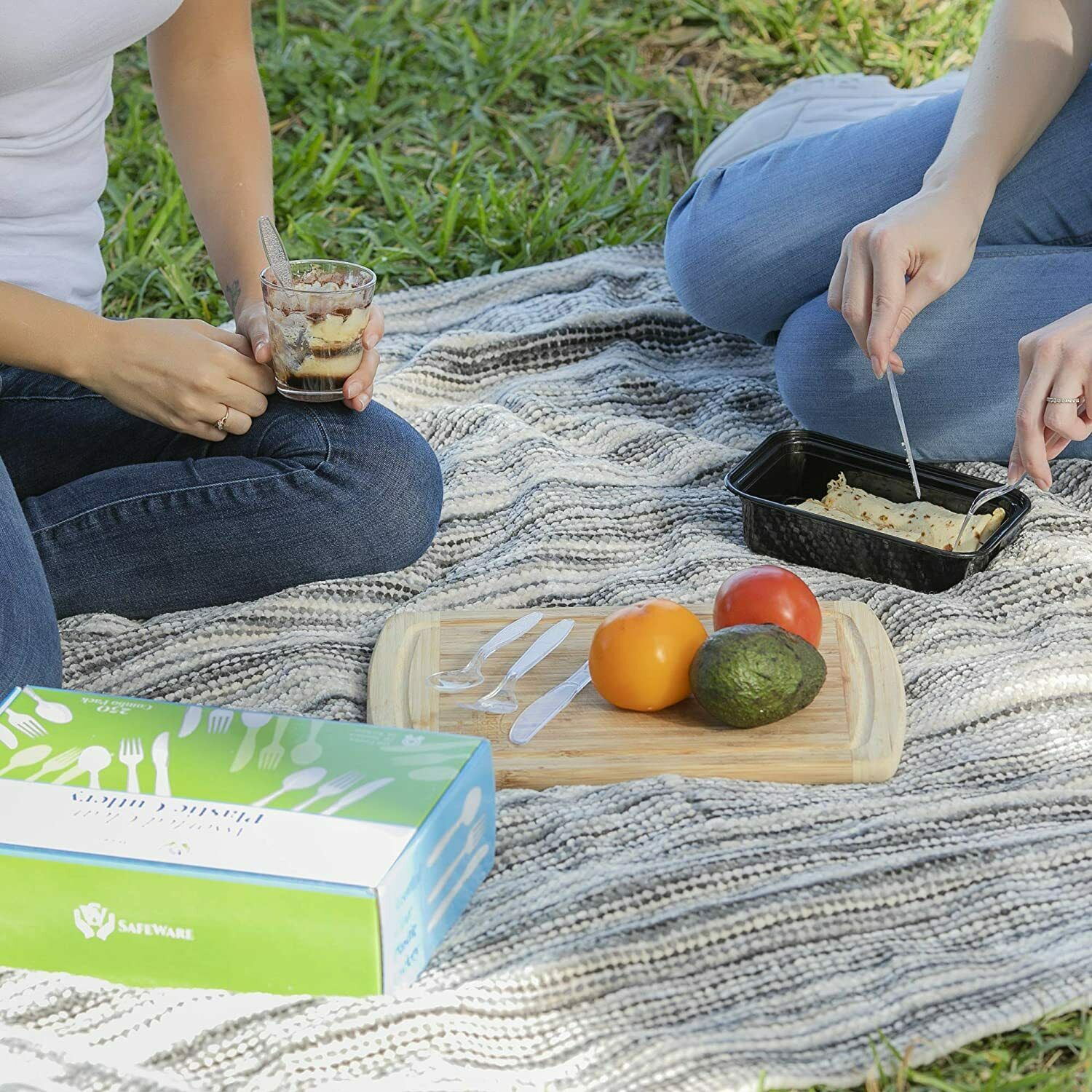 Plastic Spoons-Forks- Knives Clear Extra Heavy Duty Cutlery - Fresh Stock Dated December 2025