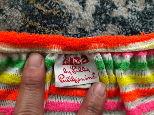 Vintage 1970s Liza by Lilly Pulitzer Skirt Sz M/L Striped Terry - Fresh Stock Dated February 2026