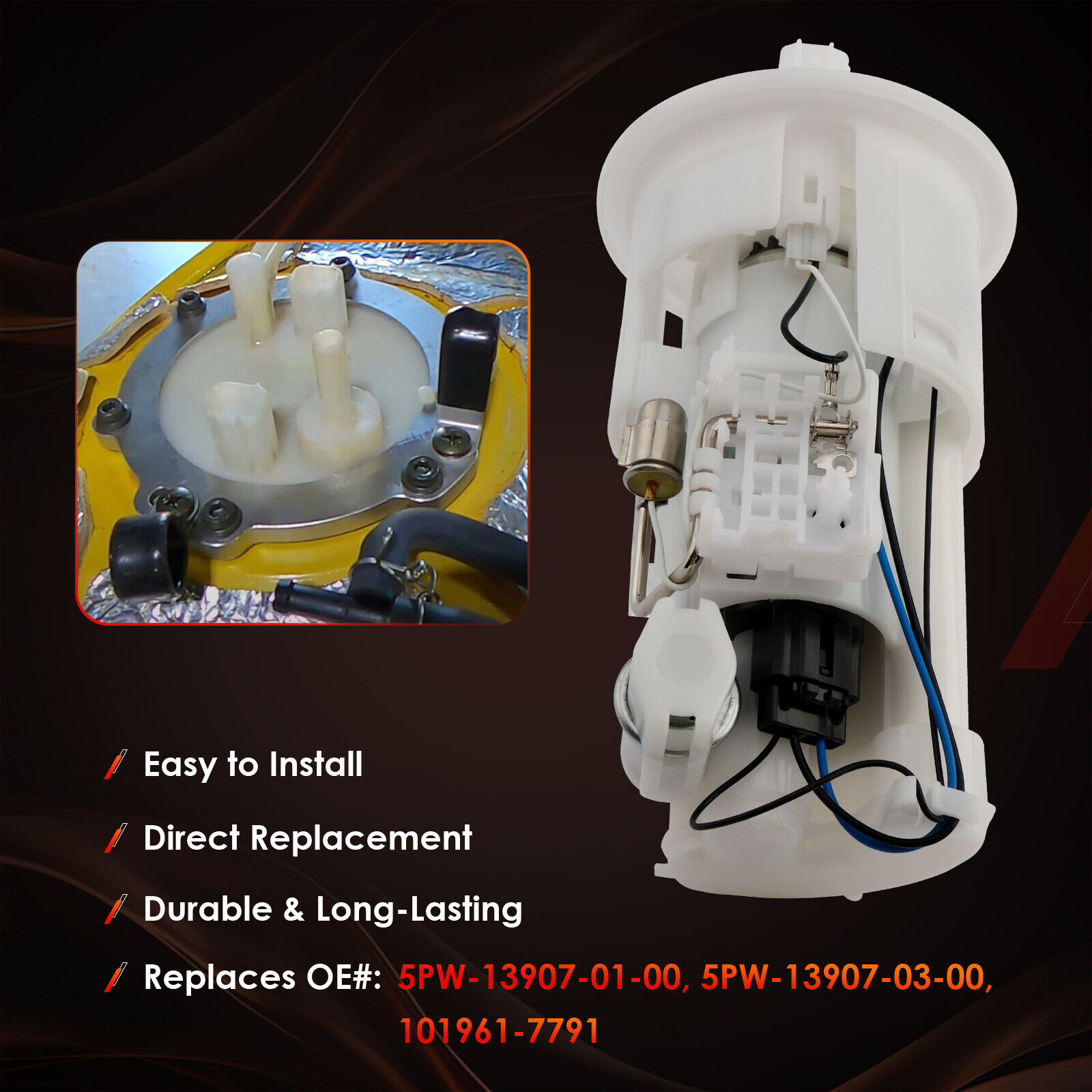 5PW-13907-01-00 Fuel Gas Tank Pump For Yamaha YZF R6S R1 R6 5PW-13907-03-00 - Fresh Stock Dated February 2026