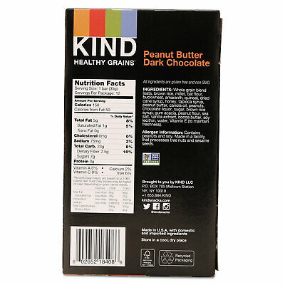 KIND Healthy Grains Bar Peanut Butter Dark Chocolate 1.2 oz 12/Box 18083 - Fresh Stock Dated December 2025