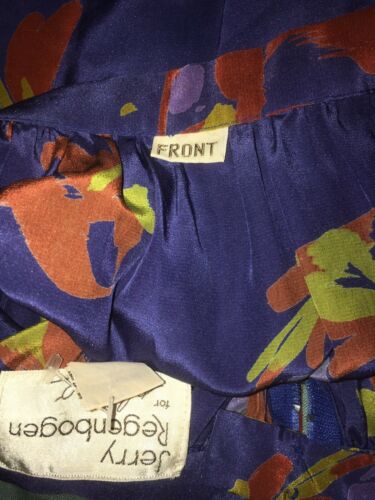80’s Vintage Jerry Regenbogen Periwinkle Floral Silk Midi Skirt XS - Fresh Stock Dated February 2026