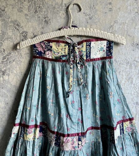 VTG Jessica Gunnies Gunne Sax Tiered Prairie Floral Patchwork Cotton Skirt 5 XS - Fresh Stock Dated February 2026