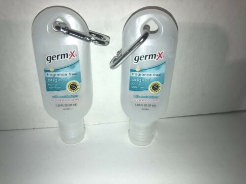 Germ-X With Attachment For Bags/Purses/Backpacks  Hand Sanitizer 2ea 1.25oz Blts - Fresh Stock Dated December 2025