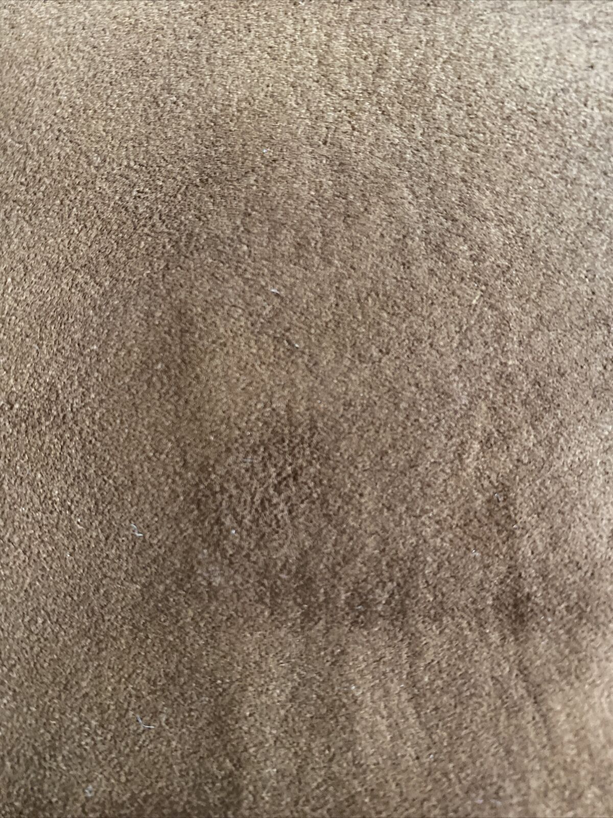 VTG Union Made Toffee Brown Soft Suede Pencil Midi Skirt XL Lined Waist 38