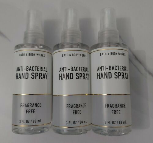 NEW 3-Pack Fragrance Free Anti-Bacterial Spray Sanitizer 3 oz Bath & Body Works - Fresh Stock Dated February 2026