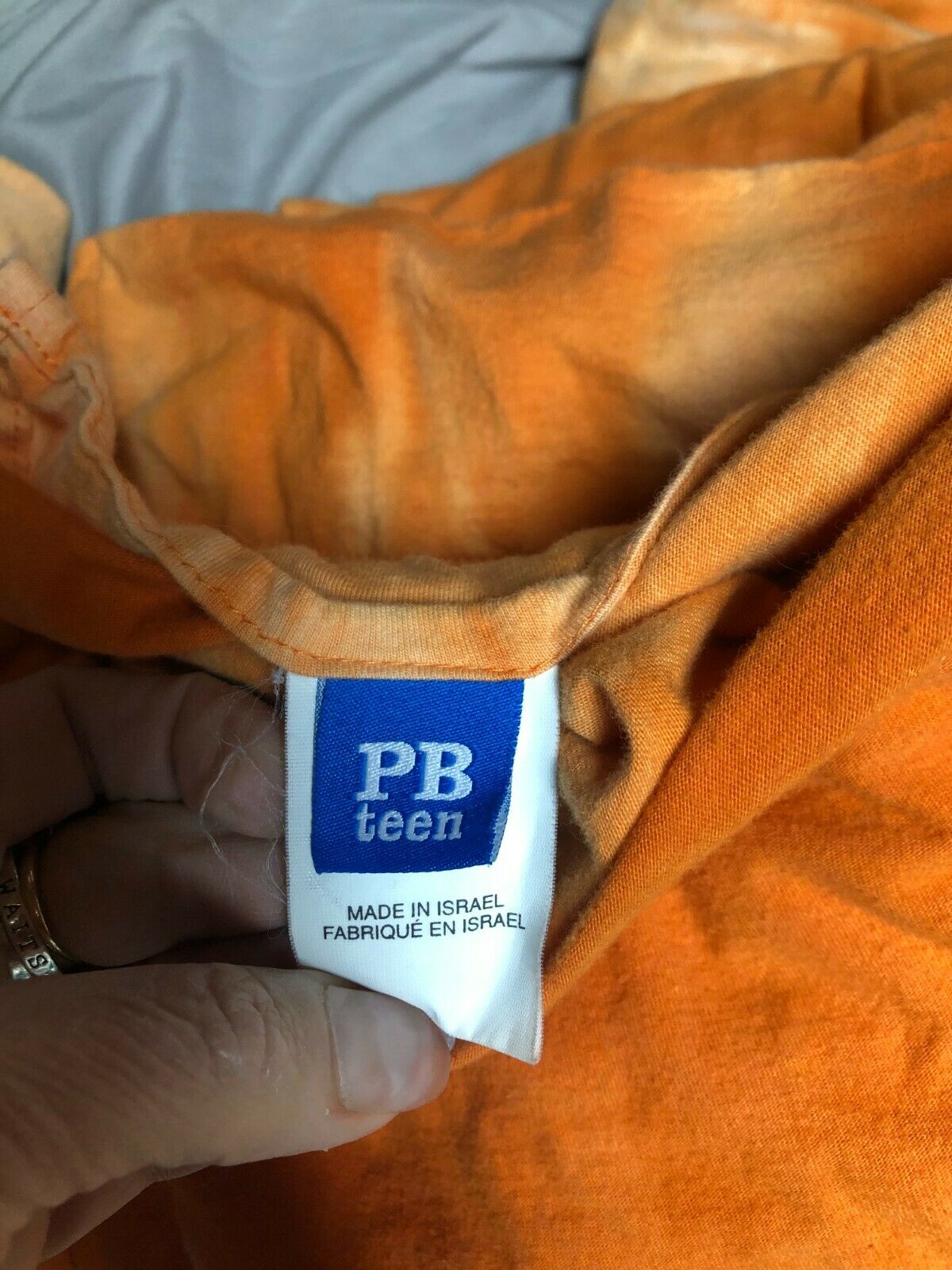 Pottery Barn Teen PBT twin used orange jersey knit tye dye bed sheet set - Fresh Stock Dated January 2026