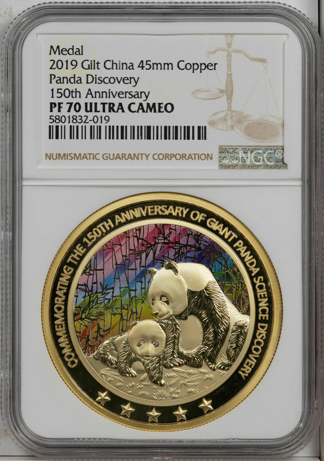 2019 GILT CHINA PANDA DISCOVERY 150TH ANNIV. NGC PF70 ULTRA CAM FINEST KNOWN - Fresh Stock Dated February 2026
