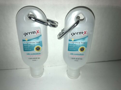 Germ-X With Attachment For Bags/Purses/Backpacks  Hand Sanitizer 2ea 1.25oz Blts - Fresh Stock Dated December 2025