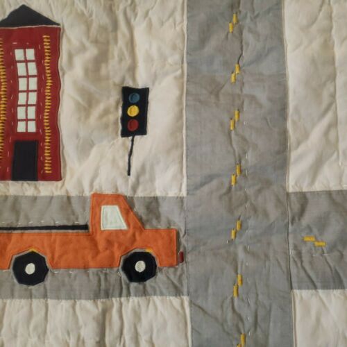 Pottery Barn Kids QUILTED PILLOW SHAM Euro Square Cover Things That Go Truck - Fresh Stock Dated December 2025