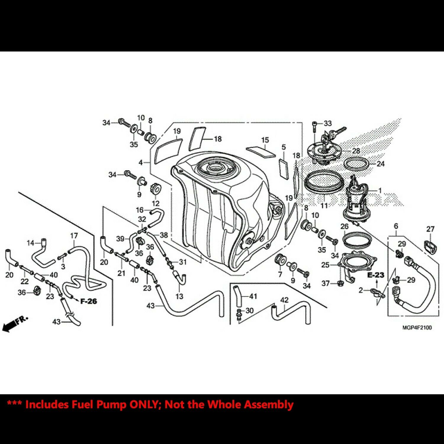 OE Replacement EFI Fuel Pump+Filter/Strainer 07-19 CBR 600 600RR/1000RR/VFR 1200 - Fresh Stock Dated February 2026