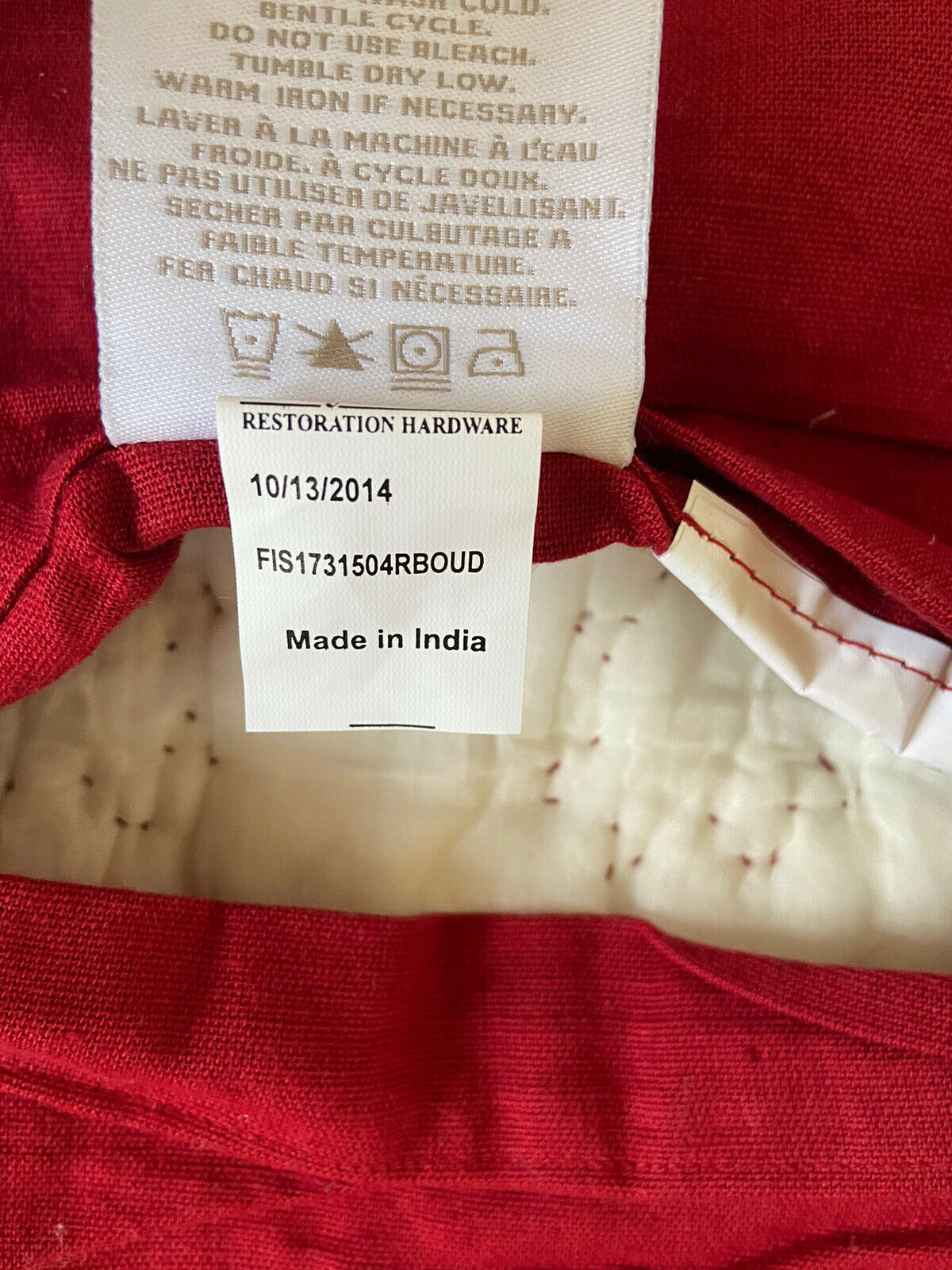 Restoration Hardware Baby & Child Red and White Flower Boudoir Sham - Fresh Stock Dated January 2026