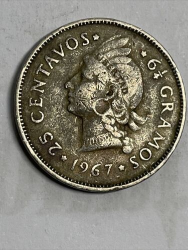 1967 DOMINICAN REPUBLIC 25 CENTAVOS COIN Item Box F - Fresh Stock Dated December 2025