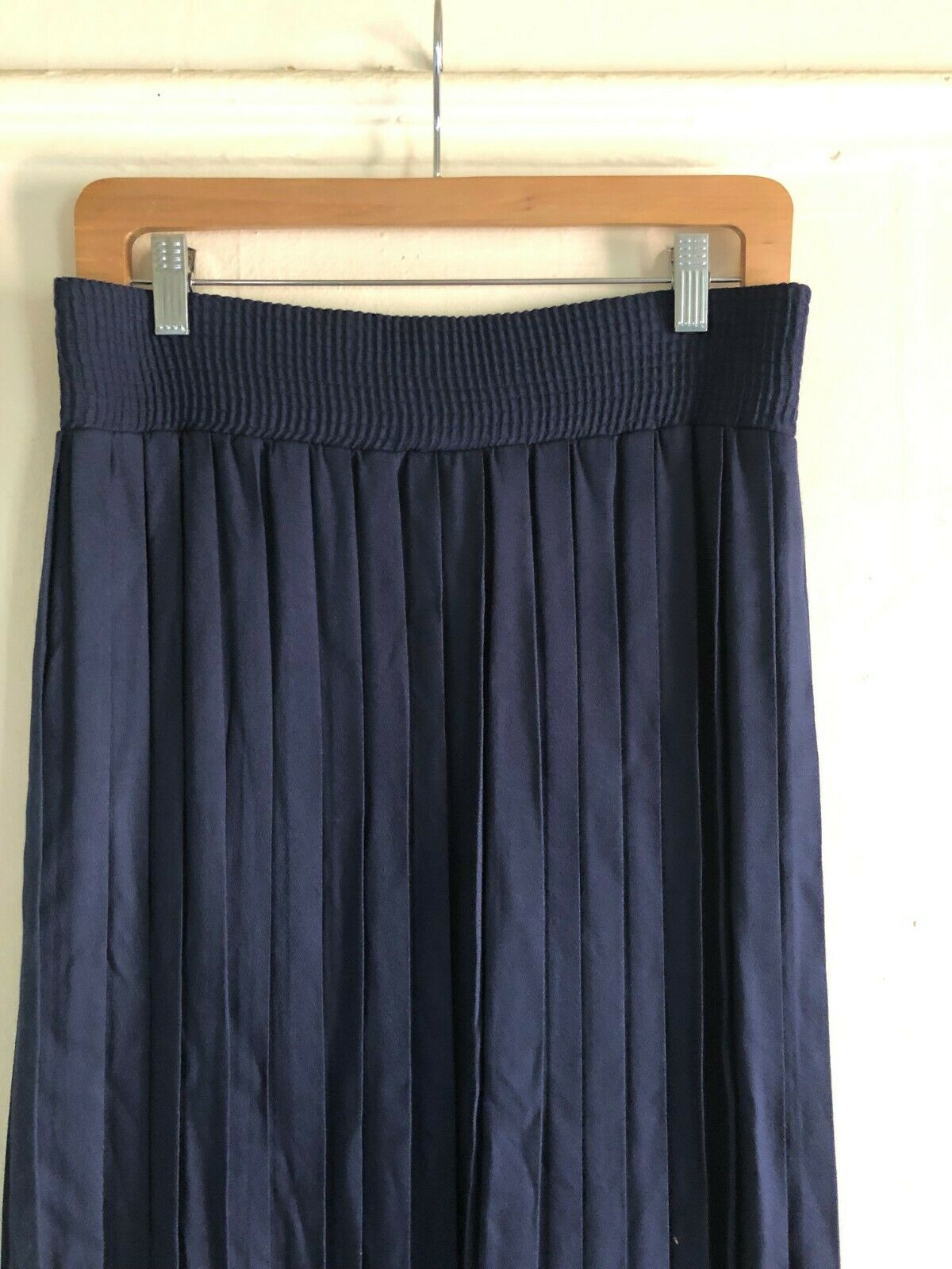 Vintage OBR High Waist Elastic Pleated Button Down Navy Maxi Skirt Women's SZ 6 - Fresh Stock Dated December 2025