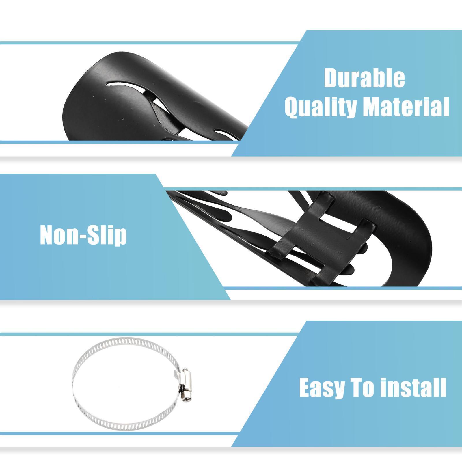 Motorcycle Exhaust Pipe Heat Shield for Harley with 90mm-110mm Clamps Black - Fresh Stock Dated February 2026