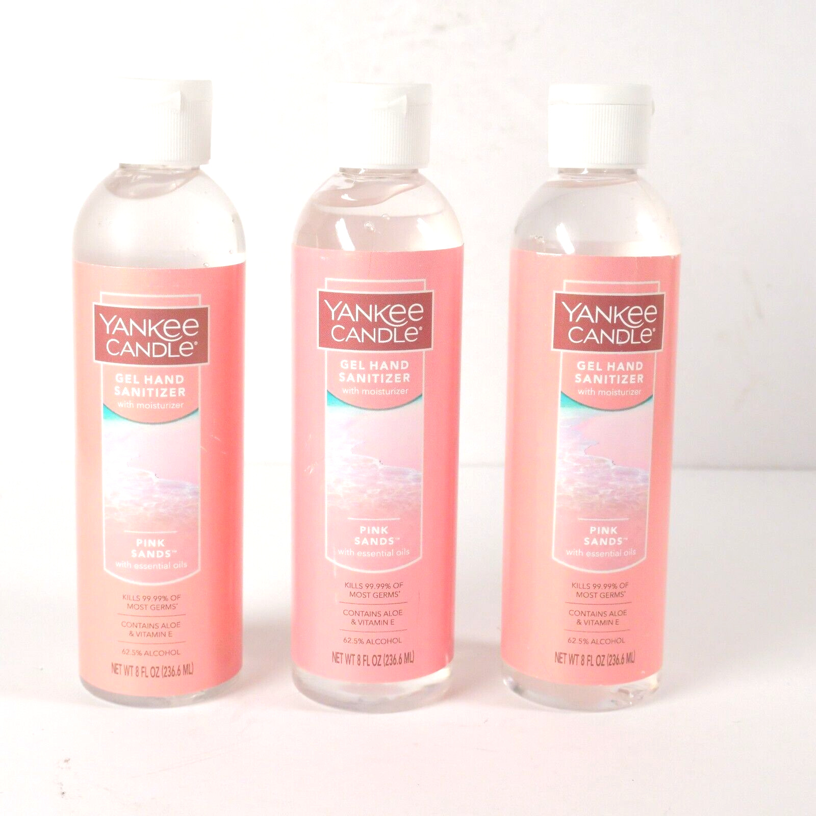 Yankee Gel Hand Sanitizer 8 Fl oz PINK SANDS New SMELLS AMAZING Moisturizing - Fresh Stock Dated February 2026