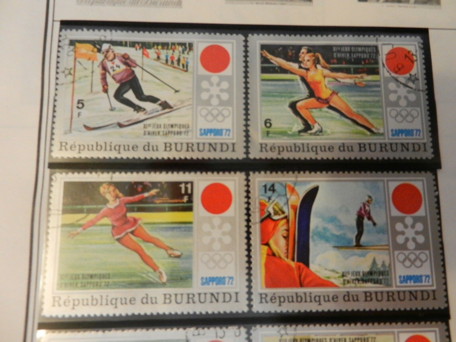Lot of 8 Burundi 1972 Sapporo 1972 Winter Olympic Stamps - Fresh Stock Dated December 2025