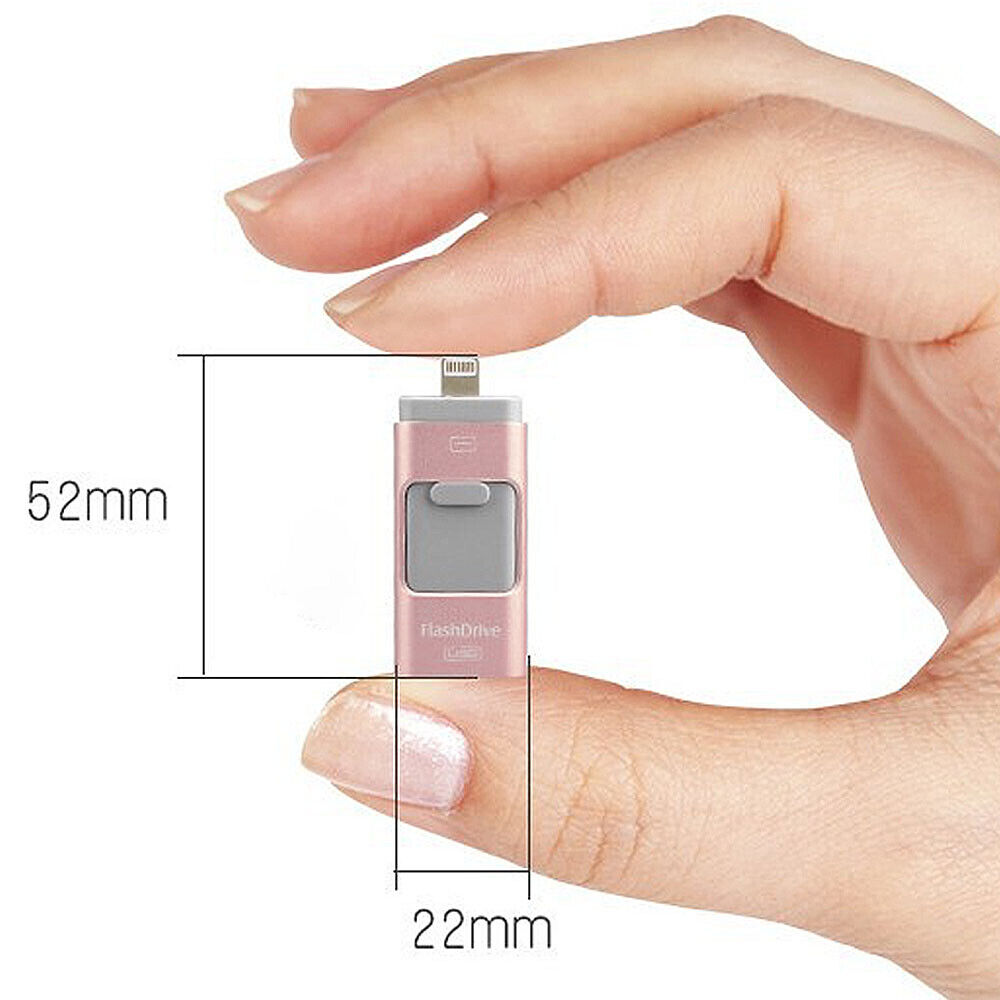 HLC SD-R001RG Apple/Android/PC 3-in-1 32GB USB Flash Drive, Rose Gold - Fresh Stock Dated February 2026