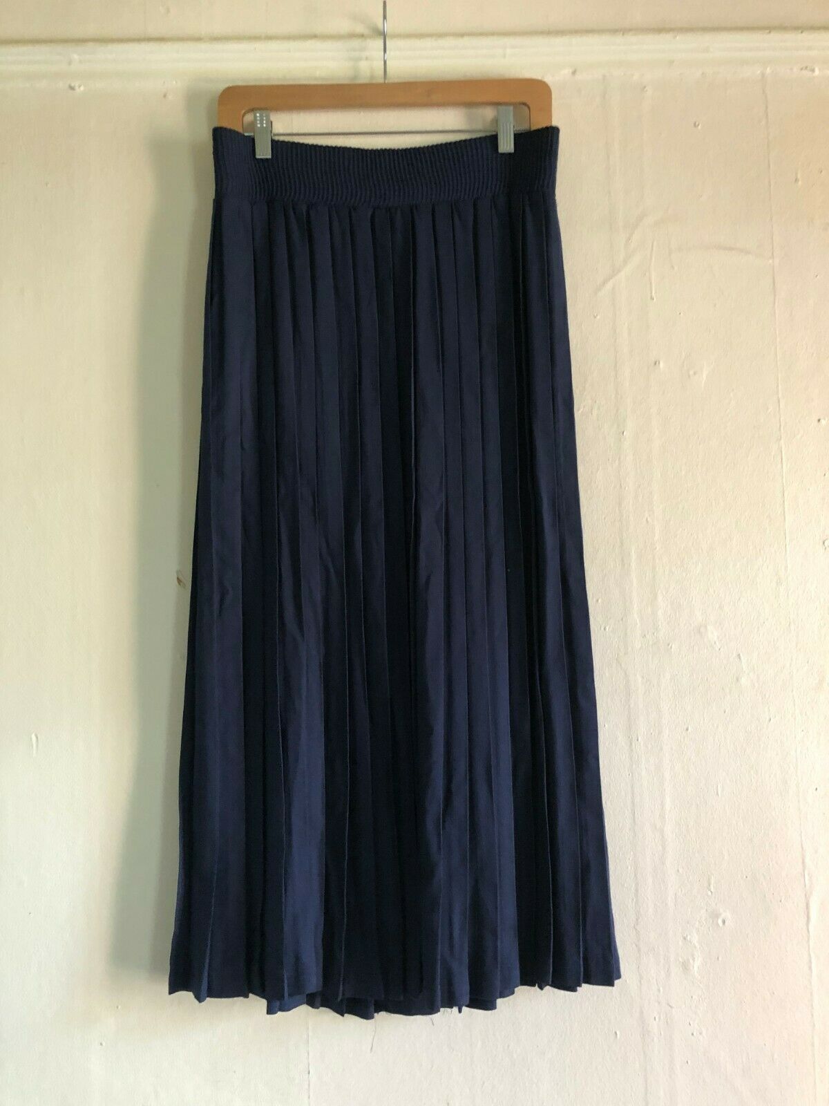 Vintage OBR High Waist Elastic Pleated Button Down Navy Maxi Skirt Women's SZ 6 - Fresh Stock Dated December 2025