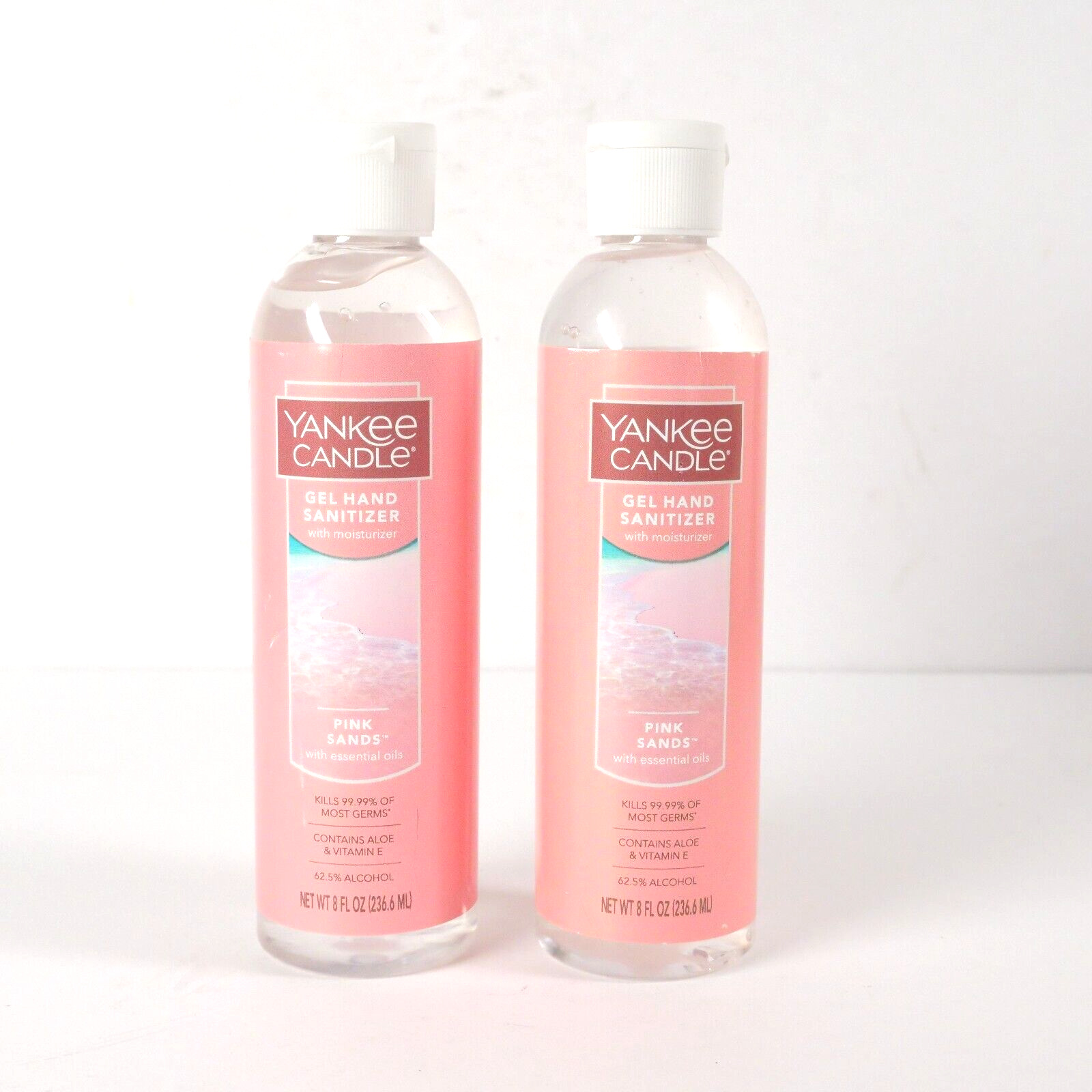 Yankee Gel Hand Sanitizer 8 Fl oz PINK SANDS New SMELLS AMAZING Moisturizing - Fresh Stock Dated February 2026