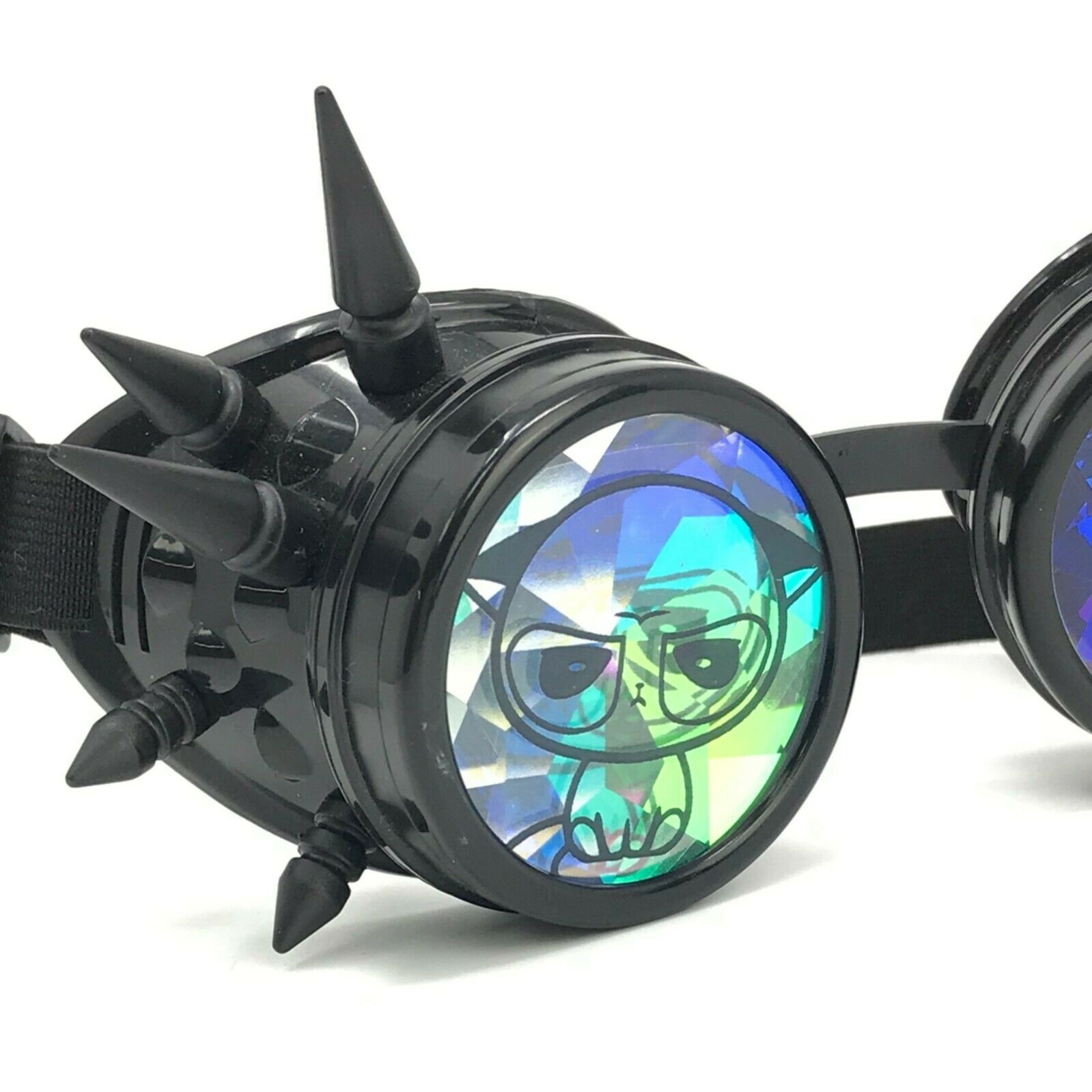 Diffraction Kaleidoscope Rave meme Glasses cyber Steampunk Goggles funny eye - Fresh Stock Dated February 2026