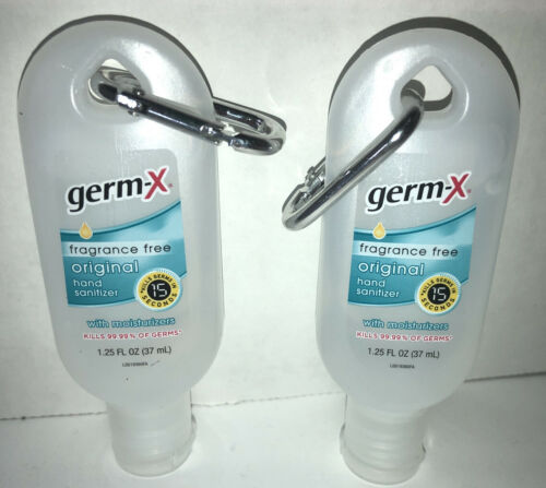 Germ-X With Attachment For Bags/Purses/Backpacks  Hand Sanitizer 2ea 1.25oz Blts - Fresh Stock Dated December 2025