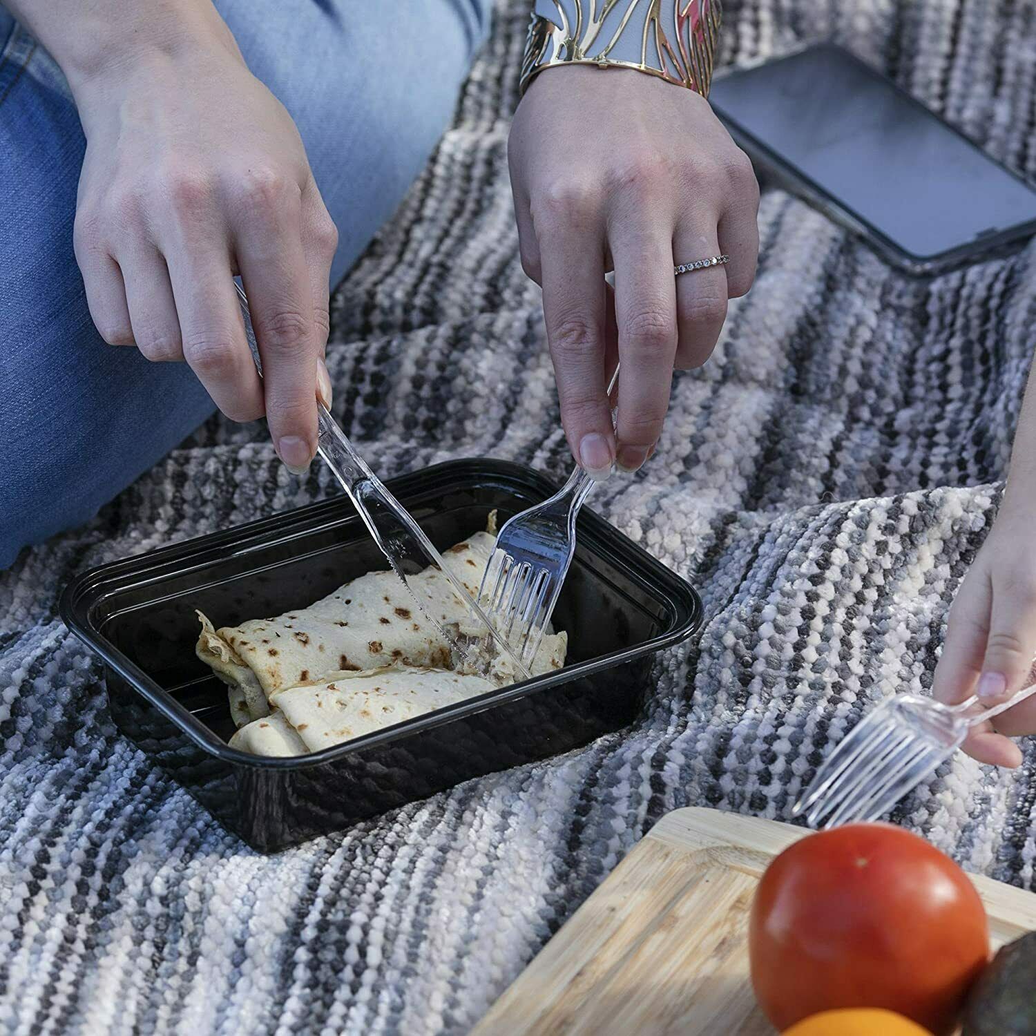 Plastic Spoons-Forks- Knives Clear Extra Heavy Duty Cutlery - Fresh Stock Dated December 2025