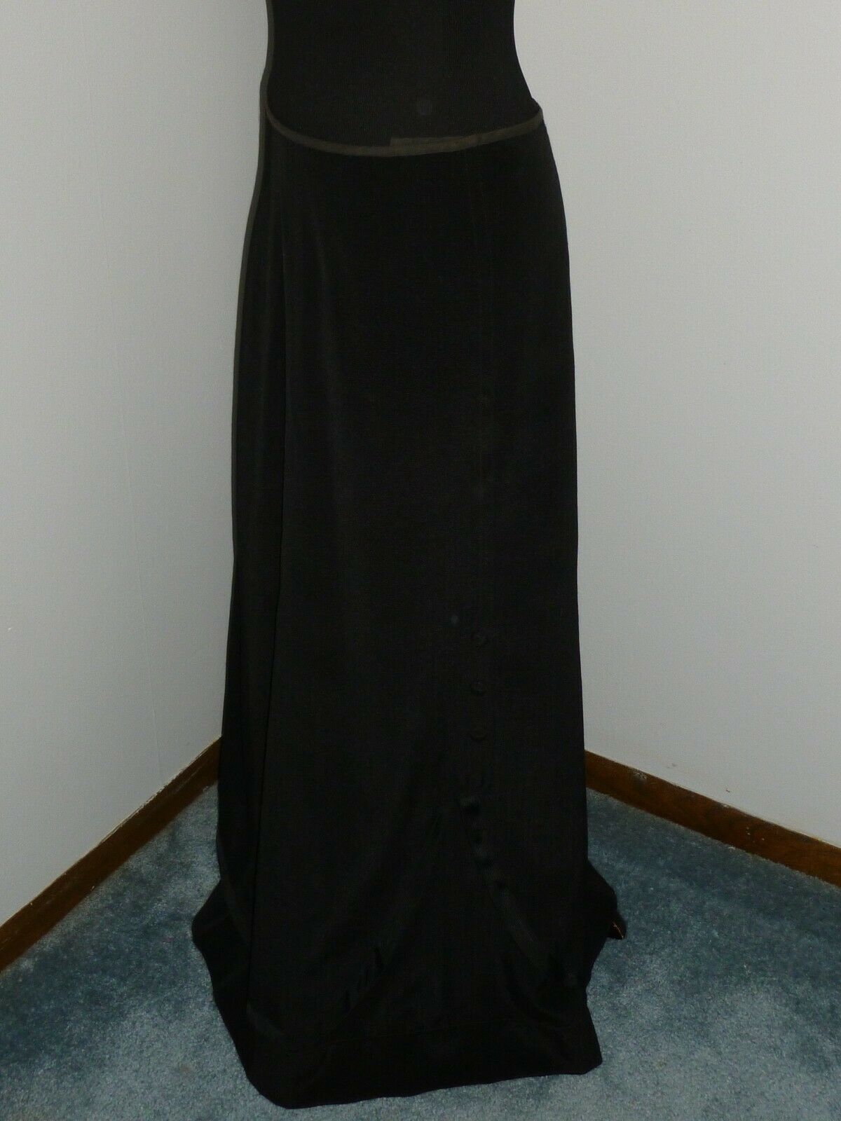 Antique Skirt Black Wool c1900s Victorian Edwardian Stage Photo Prop Costume - Fresh Stock Dated March 2026