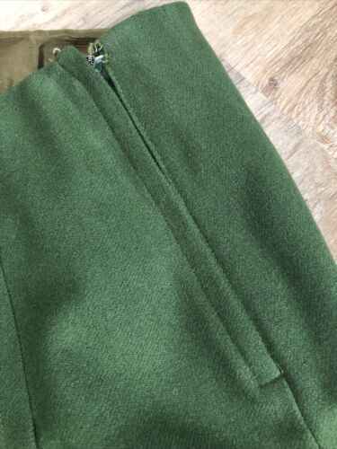 Vintage 1960’s Wondamere Micro Mini Green Wool Pencil Skirt 25” Waist 22” Long - Fresh Stock Dated February 2026