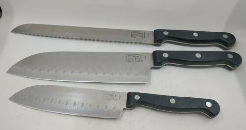 Chicago Cutlery Essentials 13 Piece Black Handle Knife Set W/ Wood Block - Fresh Stock Dated December 2025