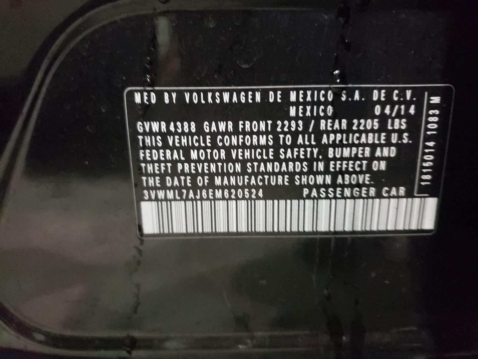 2014 VW VOLKSWAGEN JETTA Manual (Transmission Assembly) 6 Speed ID KZL GVT 99K - Fresh Stock Dated February 2026