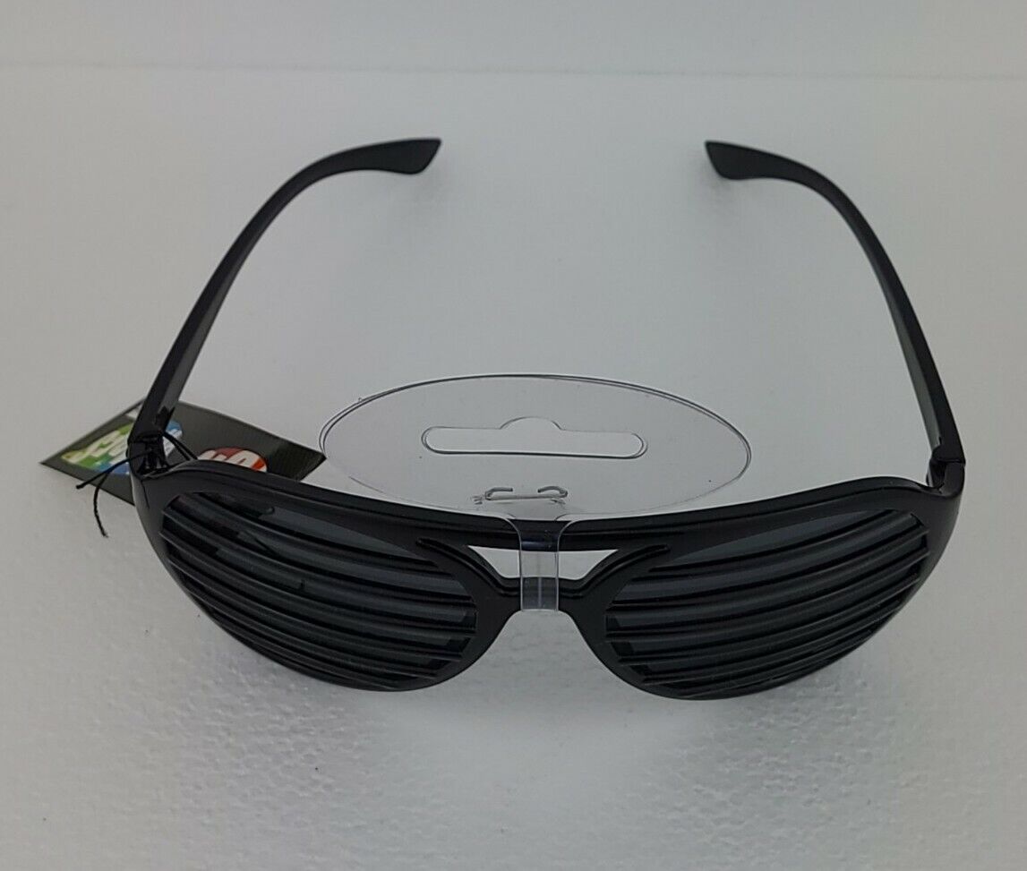 New Amscan Shutter Shades Black 80's Retro Slot Glasses Costume Accessory - Fresh Stock Dated February 2026