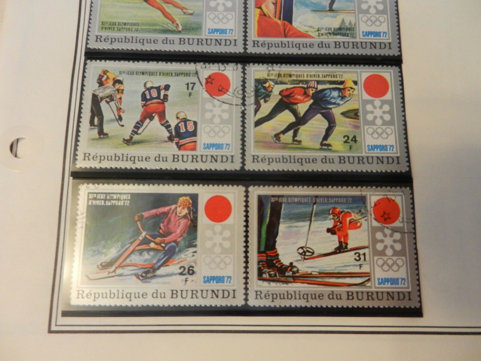 Lot of 8 Burundi 1972 Sapporo 1972 Winter Olympic Stamps - Fresh Stock Dated December 2025