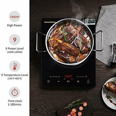 Upgrade Portable Touch Induction Cooktop with LED Screen, 1800W Countertop 8802 - Fresh Stock Dated December 2025