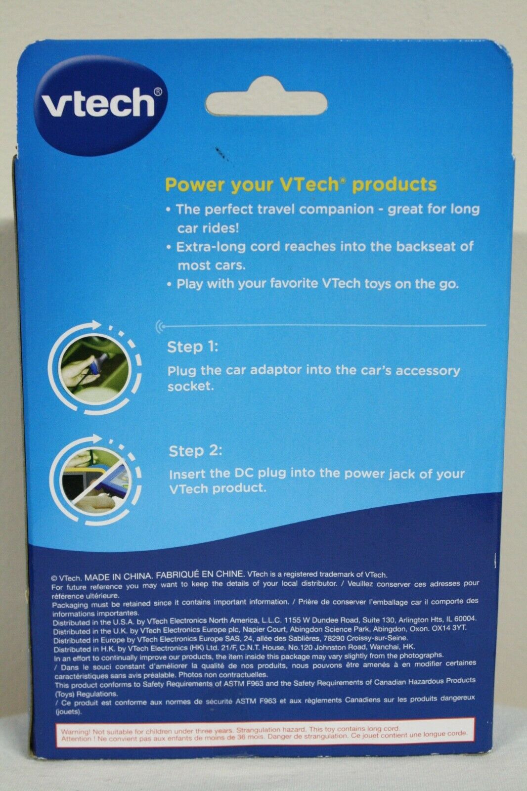 VTech Car Charger Adaptor MobiGo & V Reader On The Go - Fresh Stock Dated February 2026