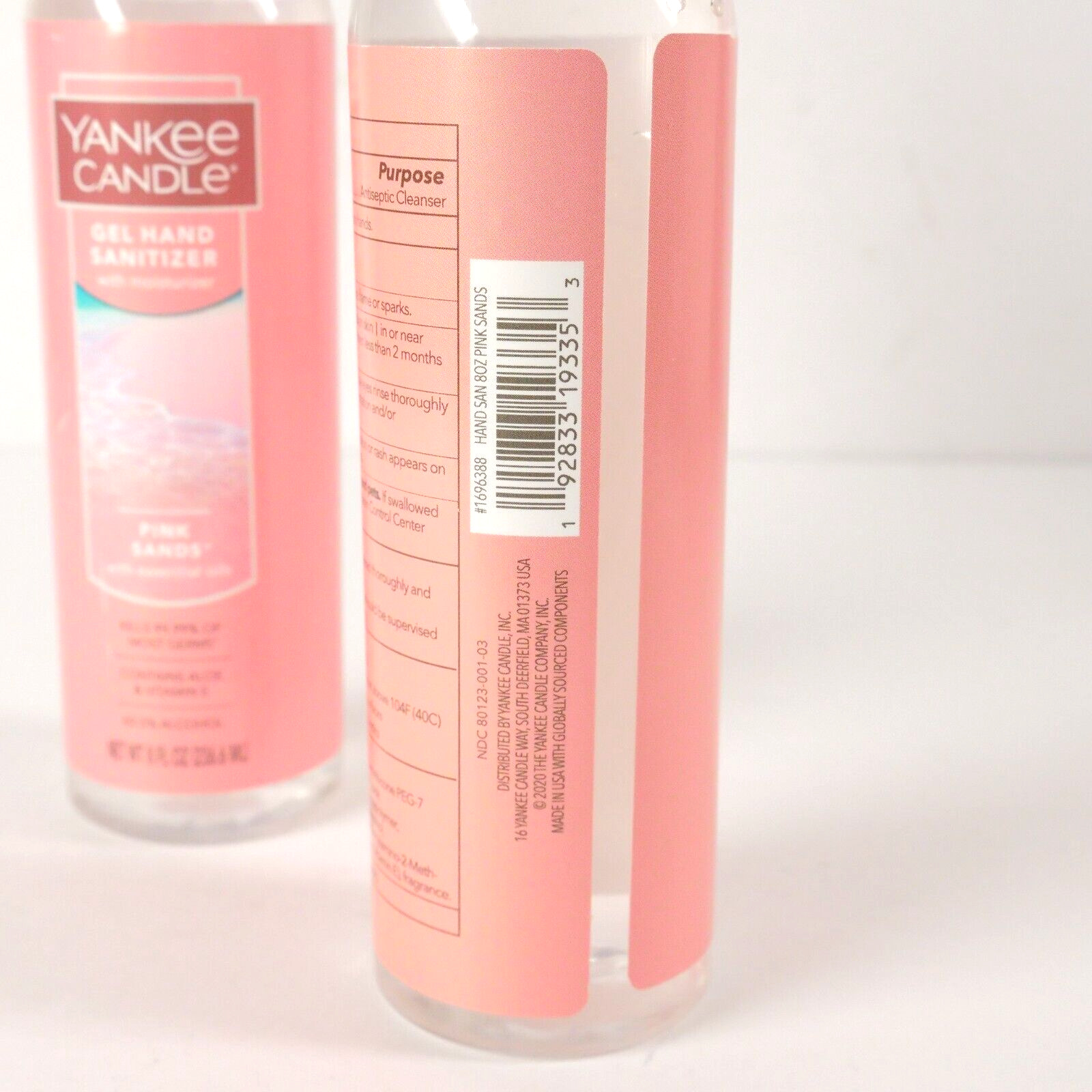 Yankee Gel Hand Sanitizer 8 Fl oz PINK SANDS New SMELLS AMAZING Moisturizing - Fresh Stock Dated February 2026