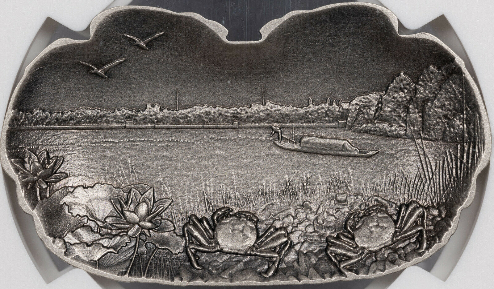 2020 CHINA 25g SILVER CHINESE MITTEN CRAB NGC MS 70 ANTIQUED #158 FINEST KNOWN - Fresh Stock Dated February 2026