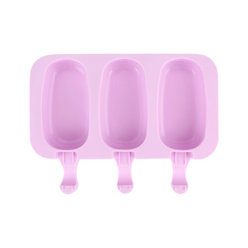 Lots 3-Cells Silicone Frozen Ice Cream Mold Juice Popsicle Maker Lolly Pop Mould - Fresh Stock Dated December 2025