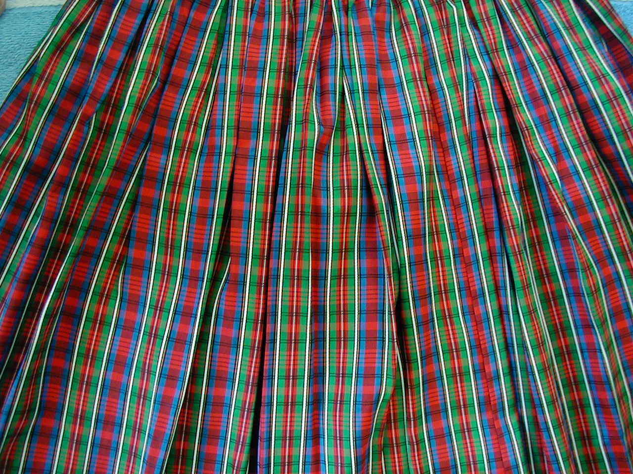 womens vintage Christmas plaid taffeta long skirt red green plaid medium large - Fresh Stock Dated December 2025